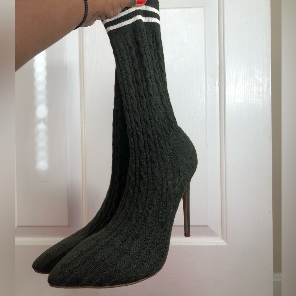 Olive Green Liliana Sock Pumps